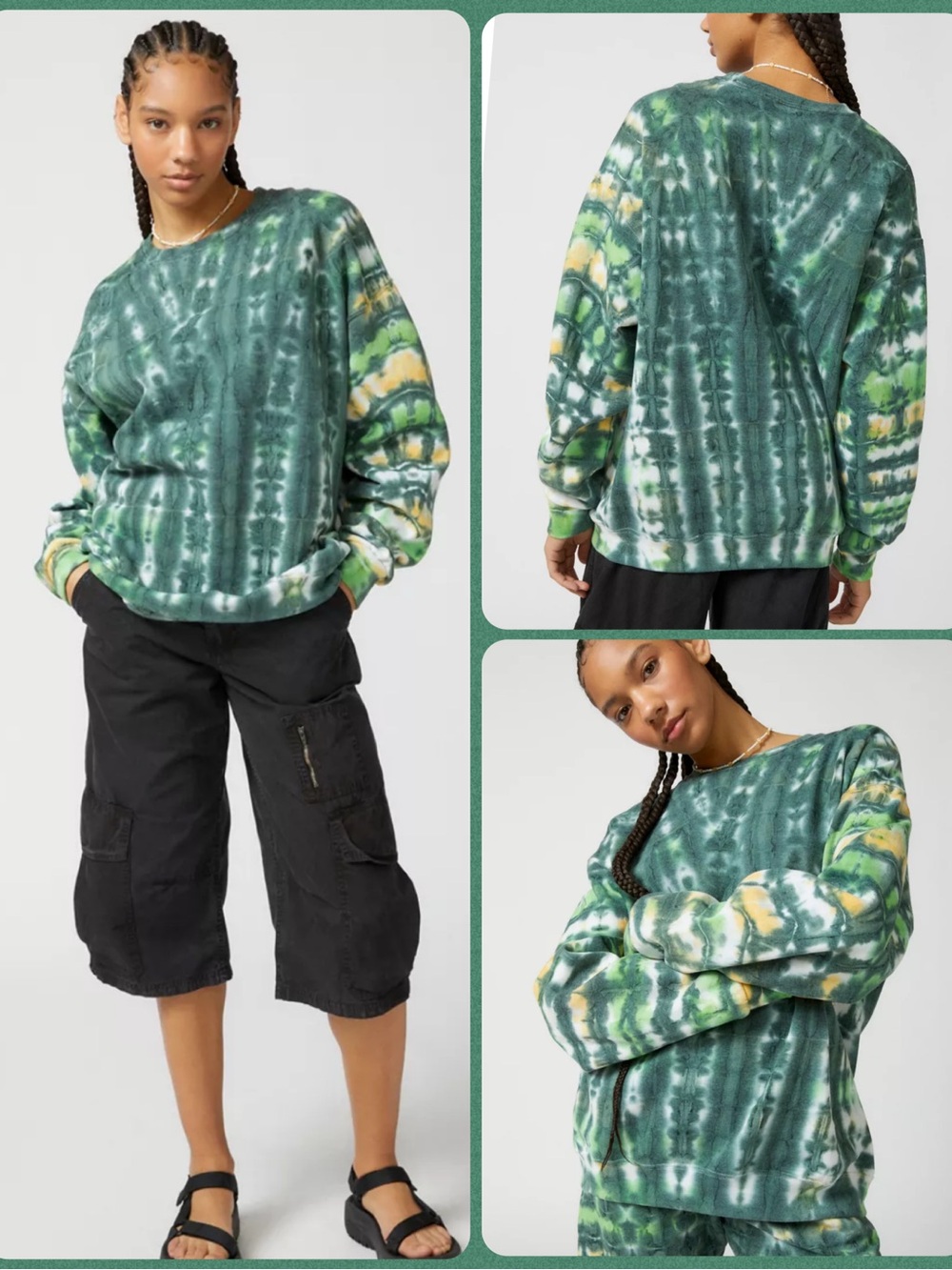 ☀️NEW Urban Renewal Women’s Remade Lizard Dye Crewneck Sweatshirt. Large